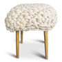 'Hermia' Handwoven Wool Footstool With Oak Legs, thumbnail 8 of 10