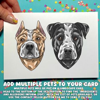 Custom Staffordshire Bull Terrier Dog Dad Card, 7 of 11