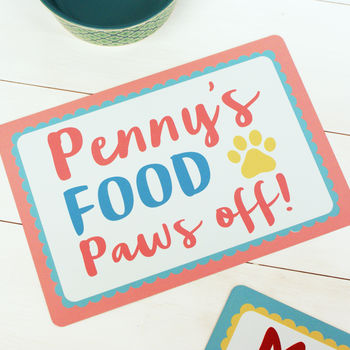 Personalised Colourful Pet Food Mat, 2 of 3