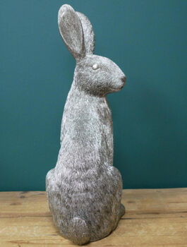 Large Silver Hare Figurine – 36cm Bunny Rabbit Ornament, 6 of 7
