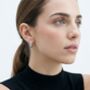 Shikaku Stone Silver Huggie Hoop Earrings, thumbnail 5 of 5