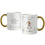 Personalised Christmas Gonk Gold Handed Mug, thumbnail 5 of 5