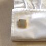 Square Textured Gold Cufflinks Gift For Men 316 L Stainless Steel, thumbnail 5 of 6
