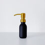 Matt Black Glass Bottle With Brass Gold Metal Pump, thumbnail 4 of 8