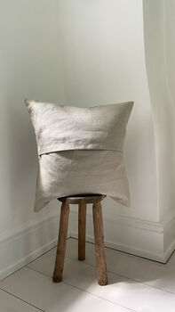 Balancing Act | Appliqué Stitch Collage Linen Cushion, 5 of 5