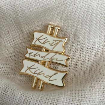 'Knit And Be Kind' Cute Knitting Gift Enamel Pin Badge, 4 of 4