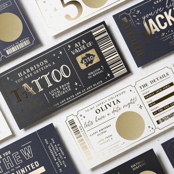 Personalised Tattoo Gift Voucher For Him 21st Birthday, 9 of 9