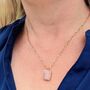 The Rectangle Rose Quartz Necklace, thumbnail 2 of 9