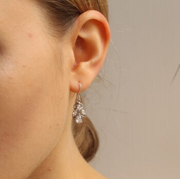 Silver Plated Nouveau Jewel Earrings, 2 of 5