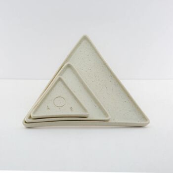 Hic Ceramics Set Of Three Handmade Triangle Plate, 6 of 6