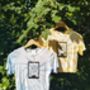 The Moon Tarot Card Tie Dyed Fitted Cropped T Shirt, thumbnail 3 of 5