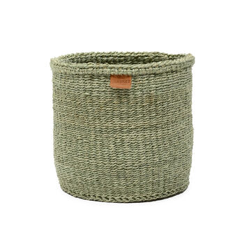 Kitendo: Sage Green Woven Storage Basket, 5 of 6