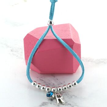 Kids Personalised Birthstone Slider Bracelet, 9 of 12