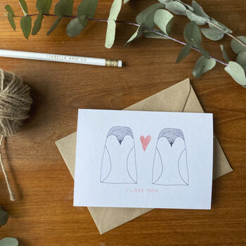 I Love You Illustrated Penguin Card, 2 of 6
