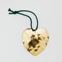Gold Plated Hand Hammered Heart Valentines Day Ornament, thumbnail 1 of 3