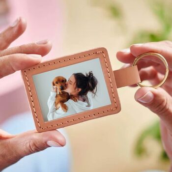 Pet Mum Photo Leather Keyring, 5 of 8