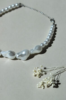 Baroque Pearl Choker Necklace, 4 of 7
