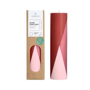 Hand Poured Diagonal Pillar Candle 'Love', 3 of 3