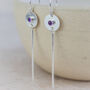 Sterling Silver Birthstone Stick Earrings, thumbnail 4 of 8