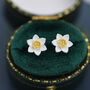 Sterling Silver Daffodil Flower Stud Earrings, thumbnail 7 of 12