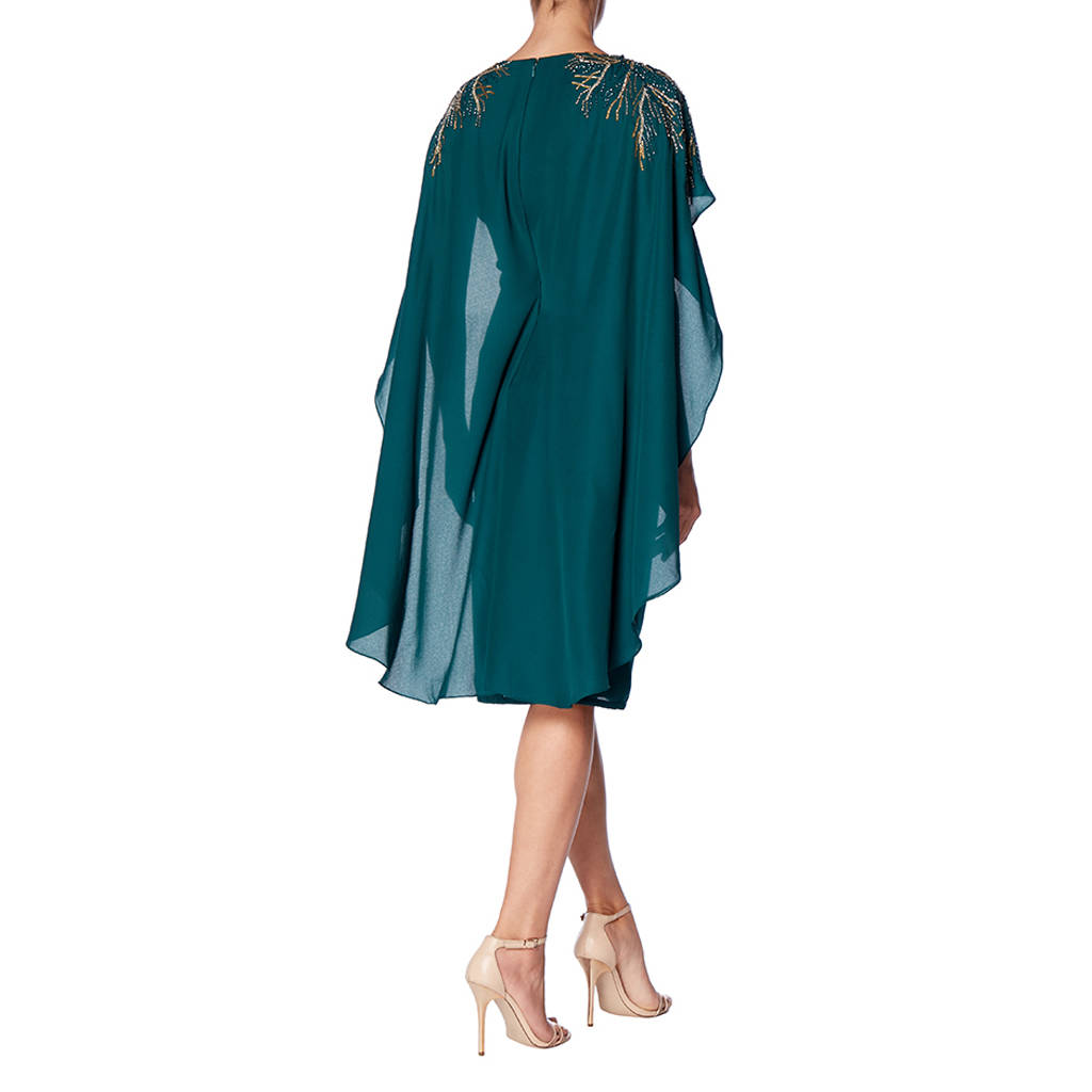 Green Cape Midi Dress By Raishma | notonthehighstreet.com