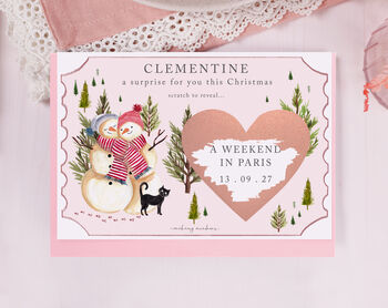 Personalised Snowman Christmas Gift Reveal Scratch Voucher, 2 of 3
