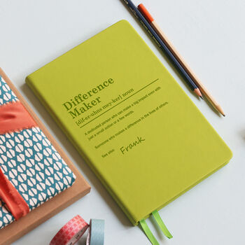 'Difference Maker' Dictionary Definition Personalised Notebook, 12 of 12