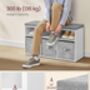 Shoe Bench With Cushion Storage Cabinet, thumbnail 5 of 6