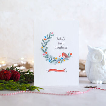 Little Robin Baby's First Christmas Card, 2 of 7
