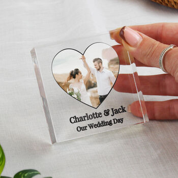 Anniversary Gifts Personalised Photo Glass Ornament, 3 of 5