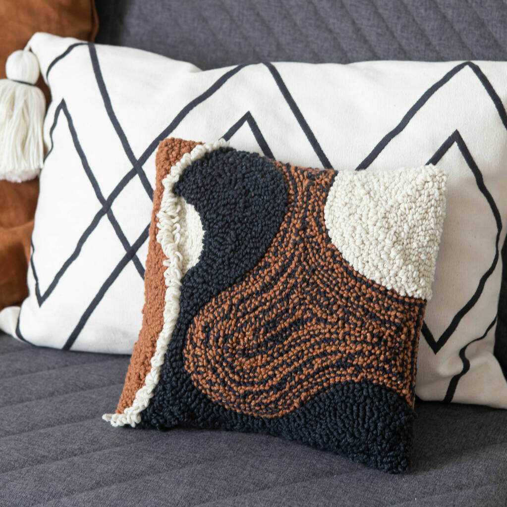 Custom Scandi Punch Needle Cushion By Whole Punching