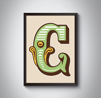 C Capital Letter Bold Carnival Circus Art Print, 3 of 4