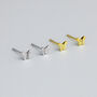 Sterling Silver Tiny Minimalist Butterfly Stud Earrings, thumbnail 3 of 5