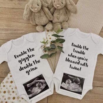 Double The Giggles Twin Baby Gifts | Baby Announcement, 2 of 5