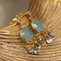 14 Carat Gold Plated Chalcedony And Topaz Drop Earrings, thumbnail 3 of 4