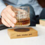 Personalised Wooden Whiskey Coaster With Leather, thumbnail 2 of 9