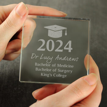Graduation Achievement Personalised Crystal Token, 3 of 7