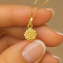 Personalised Gold Plated Sterling Silver October Marigold Birth Flower Necklace, thumbnail 1 of 9
