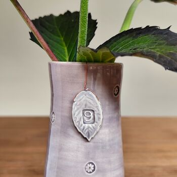 9th Pottery Anniversary Handmade Vase With Ceramic Tag, 4 of 9