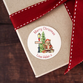 Personalised Bear Christmas Gift Tags Stickers X24, 2 of 3