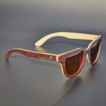 Boatmans Bamboo Frame And Amber Lens Sunglasses, 5 of 10