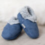 Baa Baby Lambskin Booties | Cornflower Blue, thumbnail 1 of 4