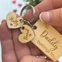 Personalised Wooden Parent Child Valentine Tag Keyring, thumbnail 4 of 4