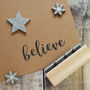 Believe Christmas Sentiment Rubber Stamp, thumbnail 1 of 2