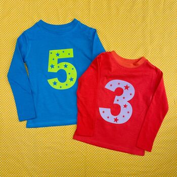 Personalised Age/Number Kids T Shirt, 5 of 8