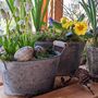 Oval Zinc Planter With Wooden Handles Set Of Two, thumbnail 4 of 5