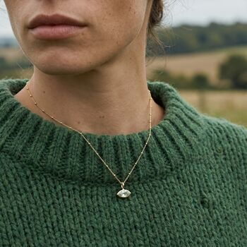 Siren’s Teardrop Green Quartz Necklace Gold Or Silver, 3 of 4
