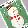 Grandchildren Snowman Football Christmas Card, thumbnail 5 of 8