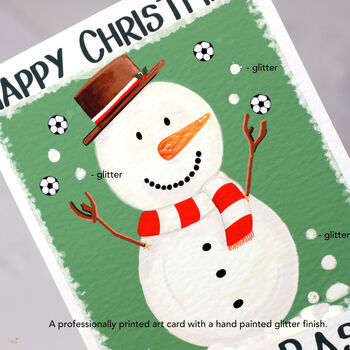 Grandchildren Snowman Football Christmas Card, 5 of 8