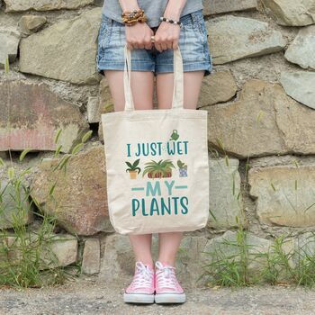 Funny 'I just wet my plants' Tote Bag, 3 of 9
